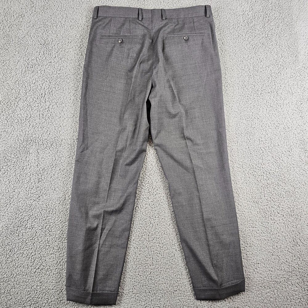 Samuelsohn Dress Pants Mens 34x30 Gray REDA 110s Wool Italian Cuffed Performance - Picture 3 of 16